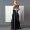 Lace Appliques Sashes Button Satin Tulle Long Sleeve Evening Dress